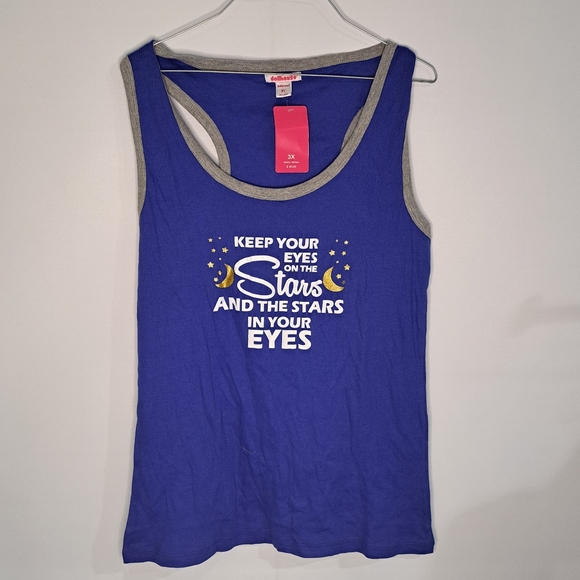 Dollhouse Tops - Dollhouse Tank Top 3X "Keep Your Eyes On The Stars And The Stars In Your Eyes"